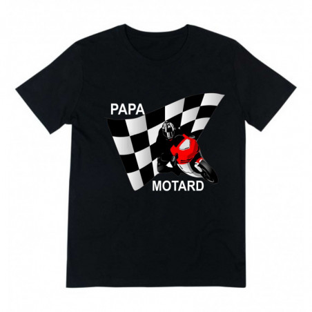 T shirt noir humoristique "Papa Motard"
