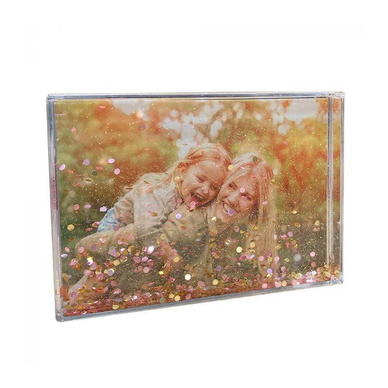 cadre bloc acrylique à paillette 10x15 cm