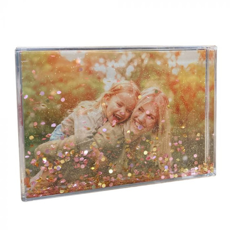 cadre bloc acrylique à paillette 10x15 cm