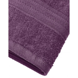 prénom brodé sur ensemble serviette violet+ gant blanc